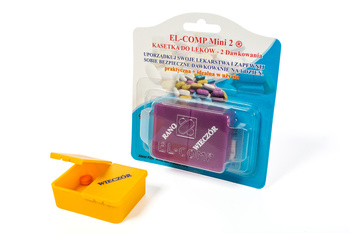 Kasetka na leki jednodniowa na 2 pory dnia w kartoniku