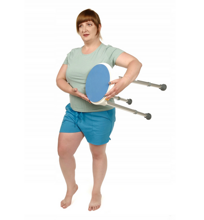 Stołeczek prysznicowy okrągły z tarczą obrotową BLU