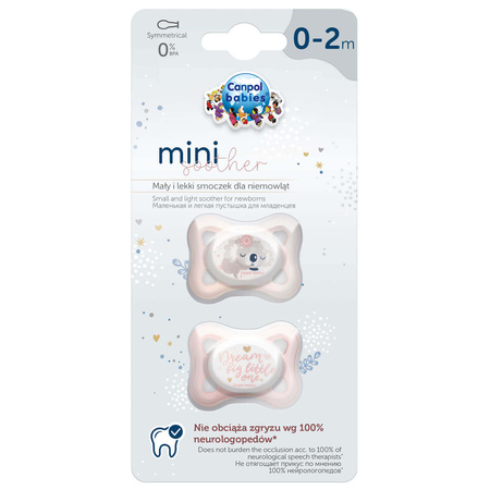 23/910 Smoczek silikonowy 0 – 2 m symetryczny MINI 2 szt. PIN