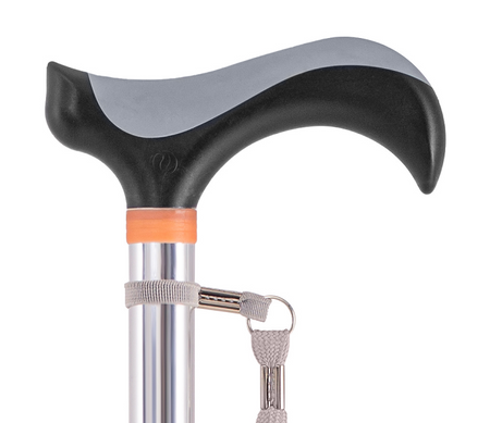 Laska inwalidzka aluminiowa z miękkim uchwytem SOFT 014D srebrna