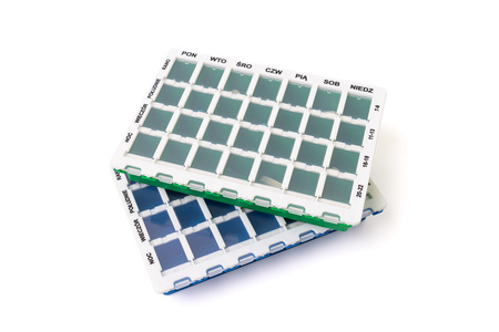 Kasetka na leki tygodniowa - 4 pory dnia w blistrze w kartoniku