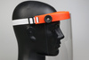 Przyłbica ochronna - osłona twarzy - pomarańczowa z białą gumką