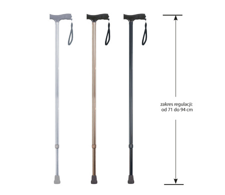 Laska inwalidzka aluminiowa "srebrna" AR-013