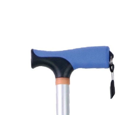 Laska inwalidzka aluminiowa z miękkim uchwytem - "srebrna" AR-014