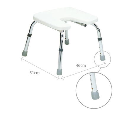 Taboret prysznicowy z wycięciem "U" AR-209