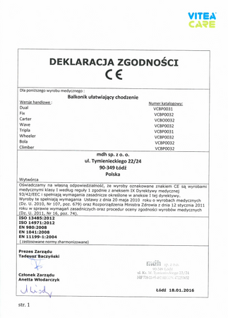 Balkonik rehabilitacyjny dwukołowy Wheeler KXY