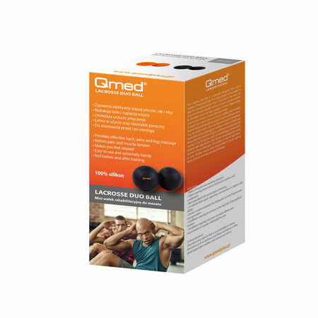 Qmed Lacrosse Duo Ball – mini wałek rehabilitacyjny do masażu czarny