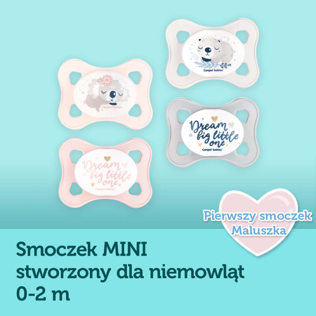 23/910 Smoczek silikonowy 0 – 2 m symetryczny MINI 2 szt. PIN