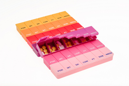 Kasetka na leki tygodniowa - jedna pora dnia w woreczku