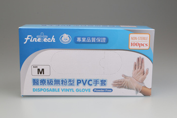 Jednorazowe rękawice M winylowe, bezpudrowe Finetech 100szt