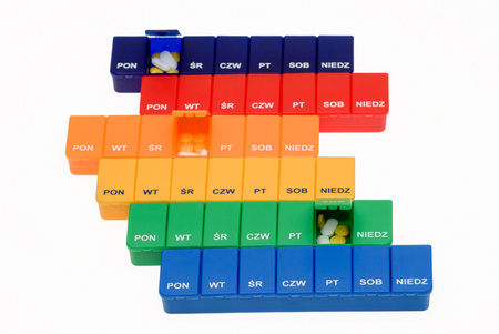 Kasetka na leki tygodniowa - jedna pora dnia w woreczku