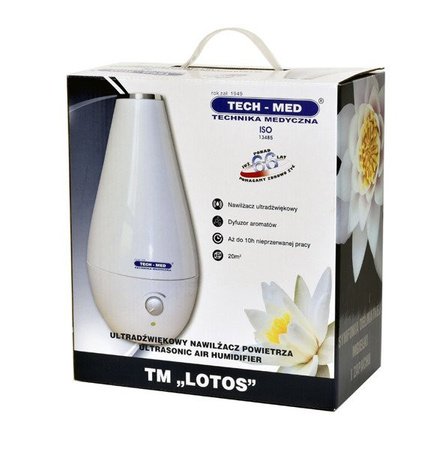 Ultradźwiękowy nawilżacz powietrza z jonizatorem TM LOTOS (czarny)