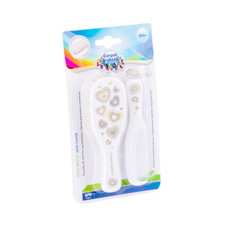 7/406 Szczotka z grzebieniem NEWBORN BABY ( naturalna miękka) BIAŁA