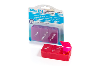 Kasetka na leki jednodniowa na 3 pory dnia w kartoniku