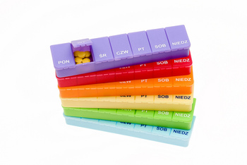 Kasetka na leki tygodniowa - jedna pora dnia w woreczku