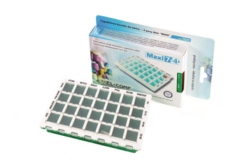 Kasetka na leki tygodniowa - 4 pory dnia w blistrze w kartoniku