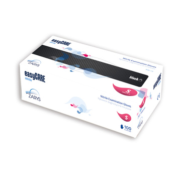 easyCARE - rękawice S diagnostyczne nitrylowe, bezpudrowe 100szt Black