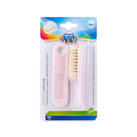 2/424 Szczotka + grzebień do włosów miękka, kolor jasno różowy