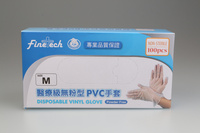 Jednorazowe rękawice M winylowe, bezpudrowe Finetech 100szt